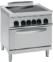 Cooker, glass-ceramic top, with oven