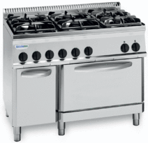 Gas cooker with electric oven