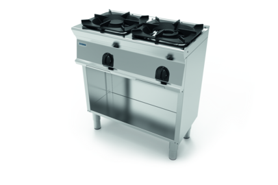 Gas cooker with two burners