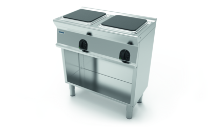 Electric cooker with a double plate
