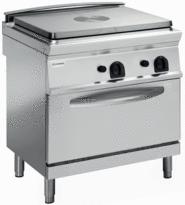 Gas cooker with solid top and oven