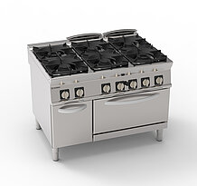 Gas cooker with gas oven