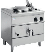 Electric boiling pan with indirect heating
