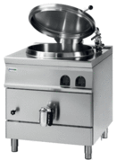 Electric boiling pan with indirect heating